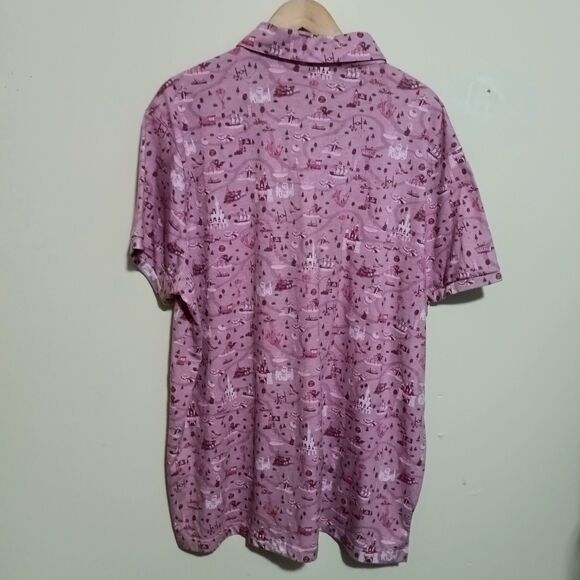 Disney Parks Park Life Polo Shirt-Size 2XL-Attractions-Rides-Icons-Pink - Picture 5 of 7